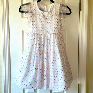 Girls Pippa & Julie Neon Dot Ruffle Dress